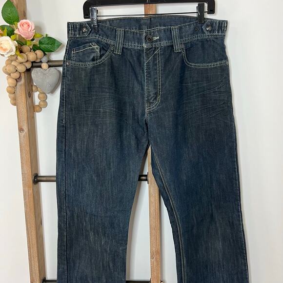 Levi's 514 Slim Straight Darker Blue Denim Jeans Size 34x34 - Picture 2 of 10
